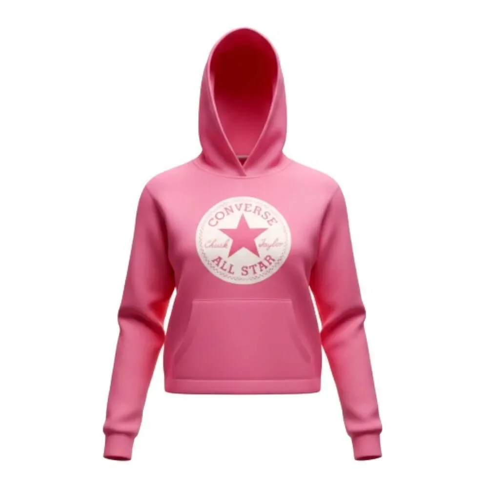 Converse All Star Girls Pink Graphic Pullover Hoodie - Size: Large Youth